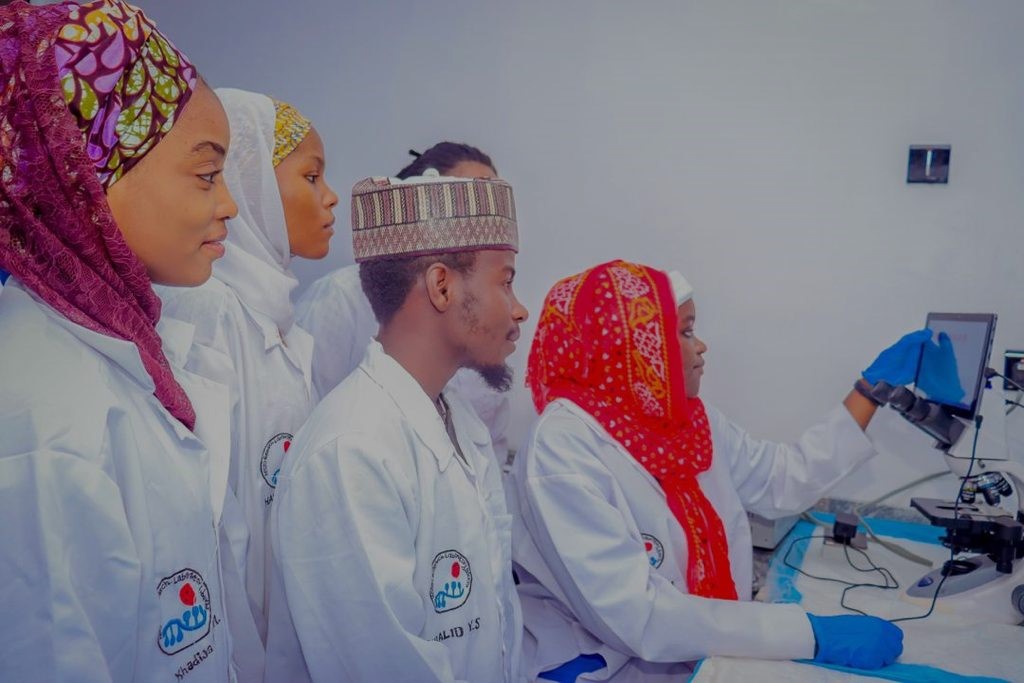 Picture of lab student conducting research